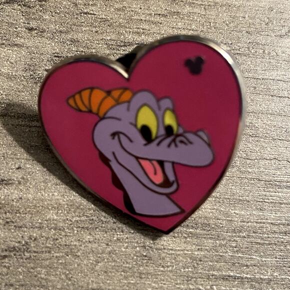 Disney Park 2010 Hidden Mickey Series - Figment - Figment's Head in a Heart Pin - Picture 1 of 3